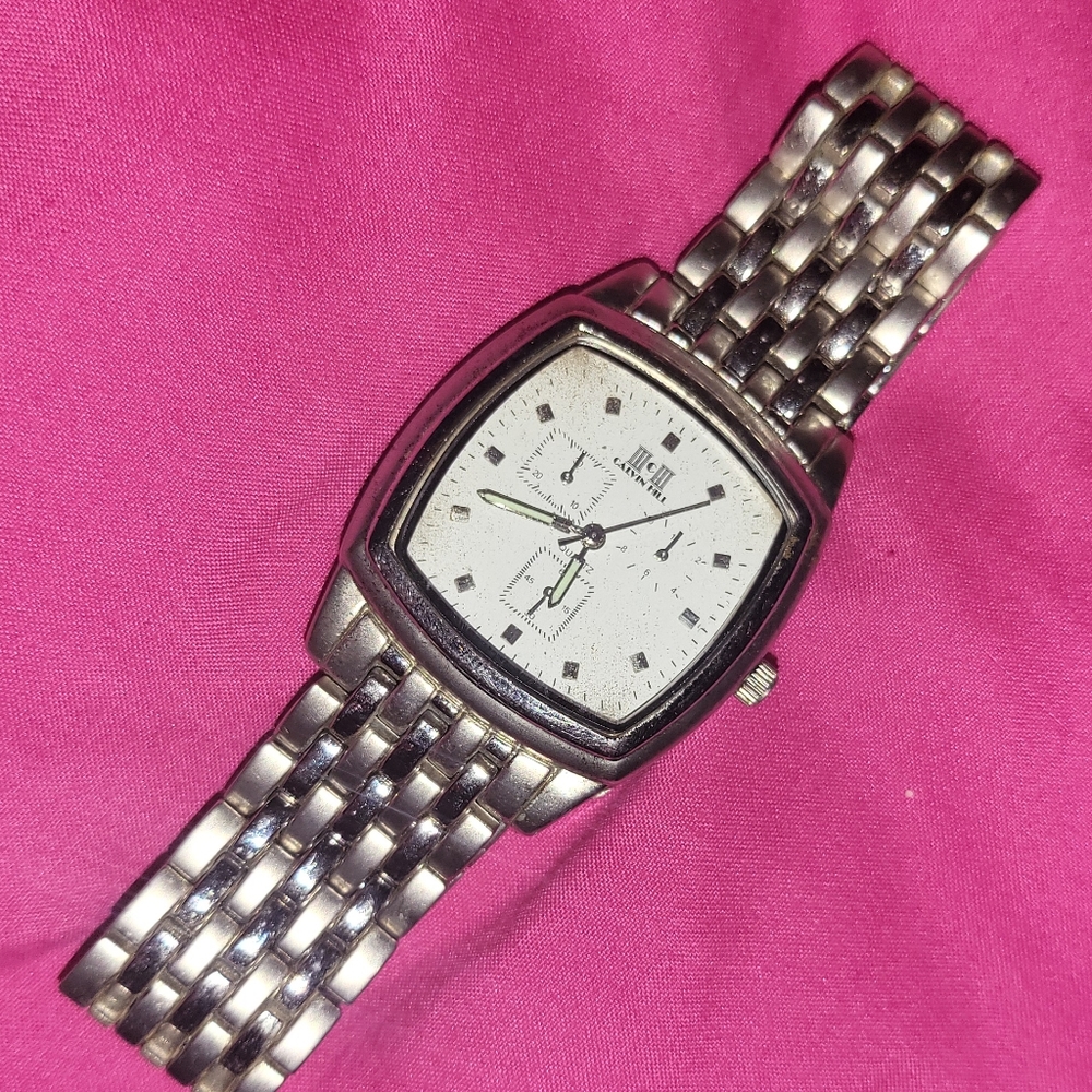 Vintage Calvin Hill Quartz Watch Silver Stainless Steel